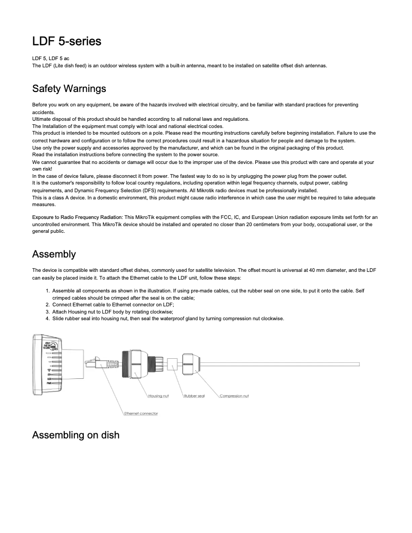 First page image of the manual for LDF 5 AC