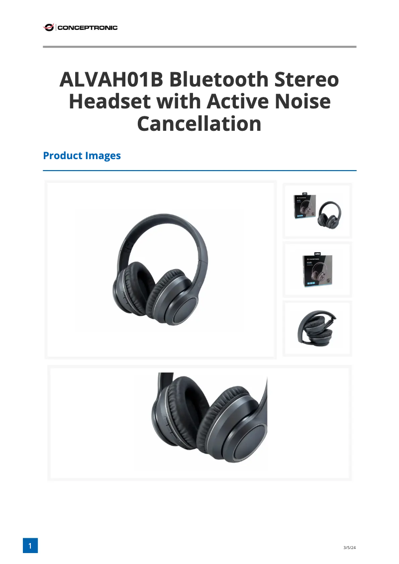 First page image of the manual for ALVAH01B