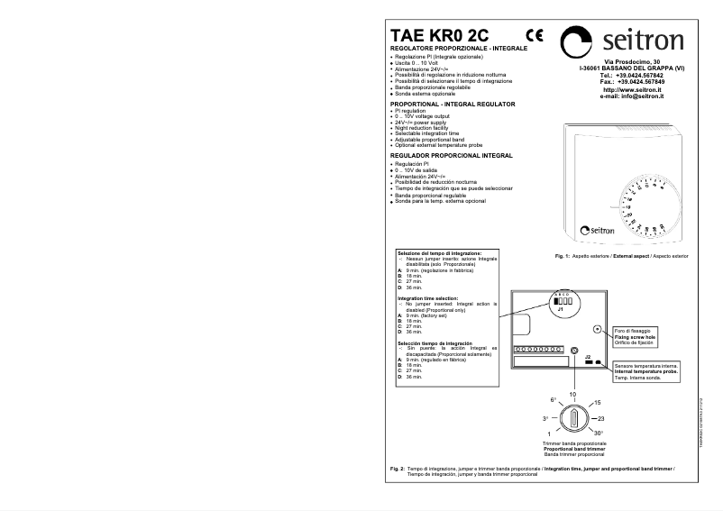 First page image of the manual for TAEKR02C