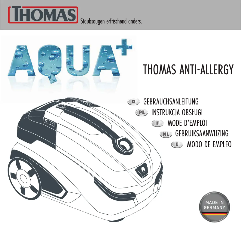 Page 1 of the manual User Manual Thomas Anti-Allergy