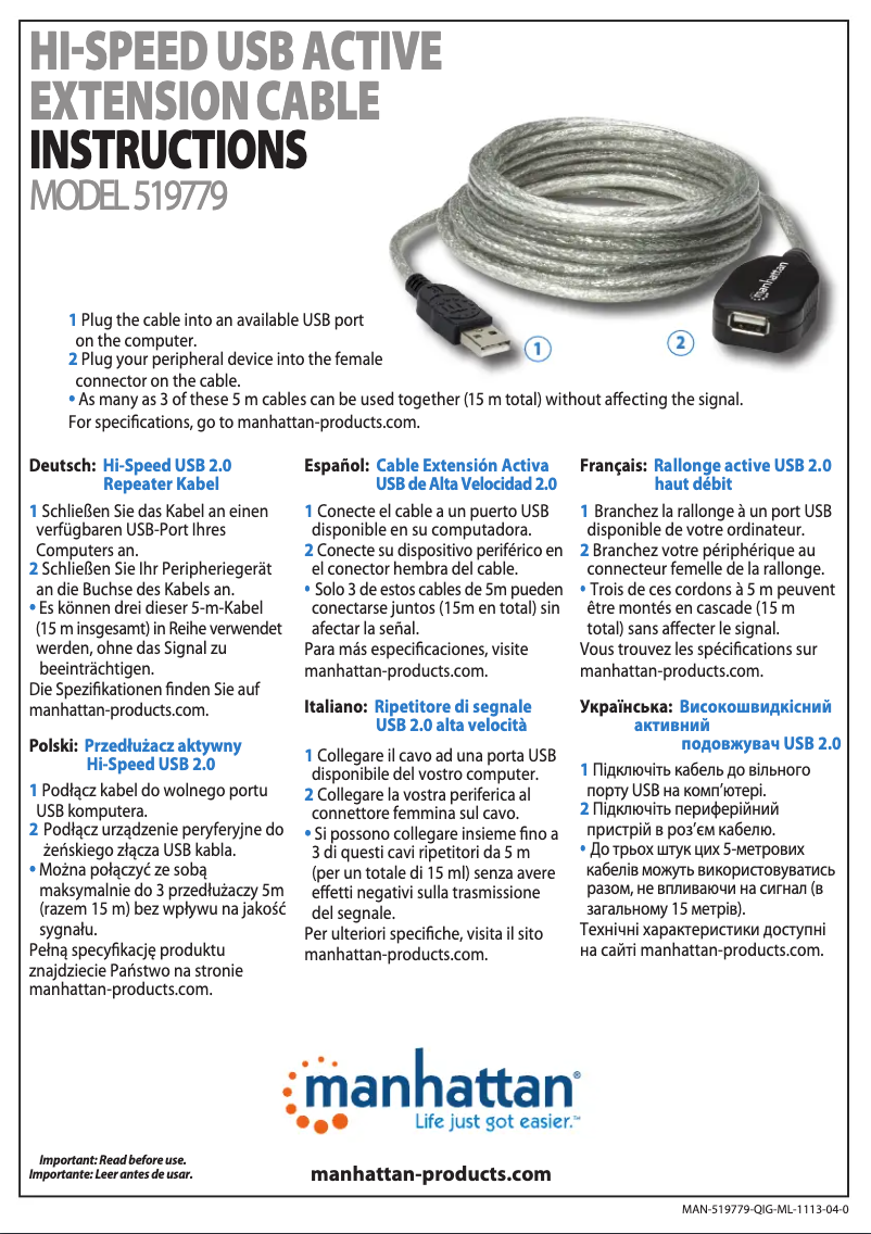 First page image of the manual for 519779