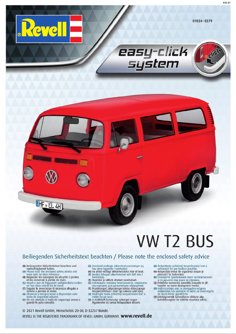 Page 1 of the manual User Manual Revell Volkswagen T2 Bus