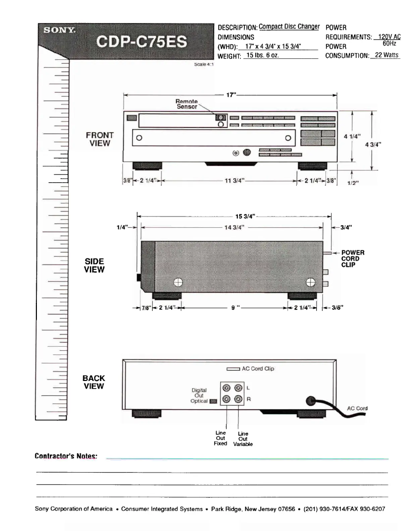 First page image of the manual for CDP-C75ES