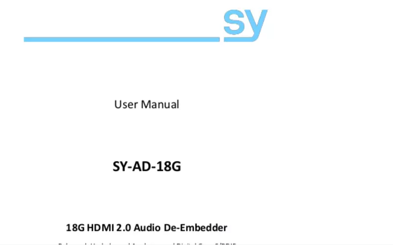 First page image of the manual for SY-AD-18G