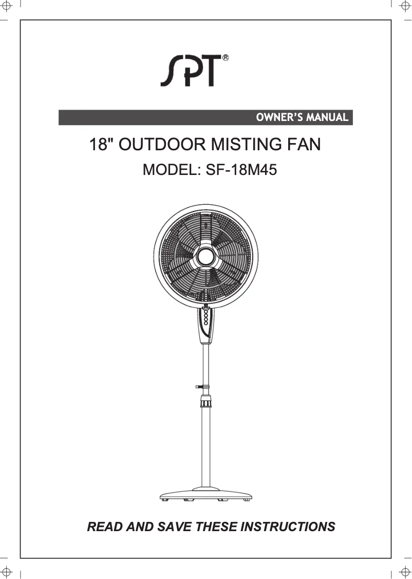 Page 1 of the manual User Manual SPT SF-18M45