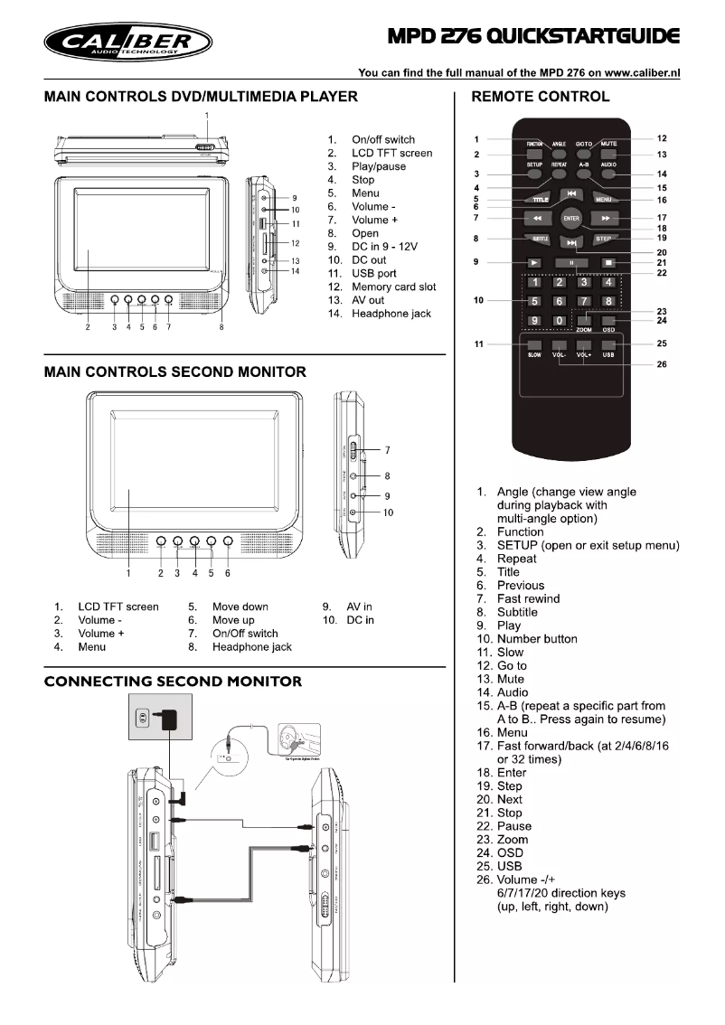 Page 1 of the manual User Manual Caliber MPD 276