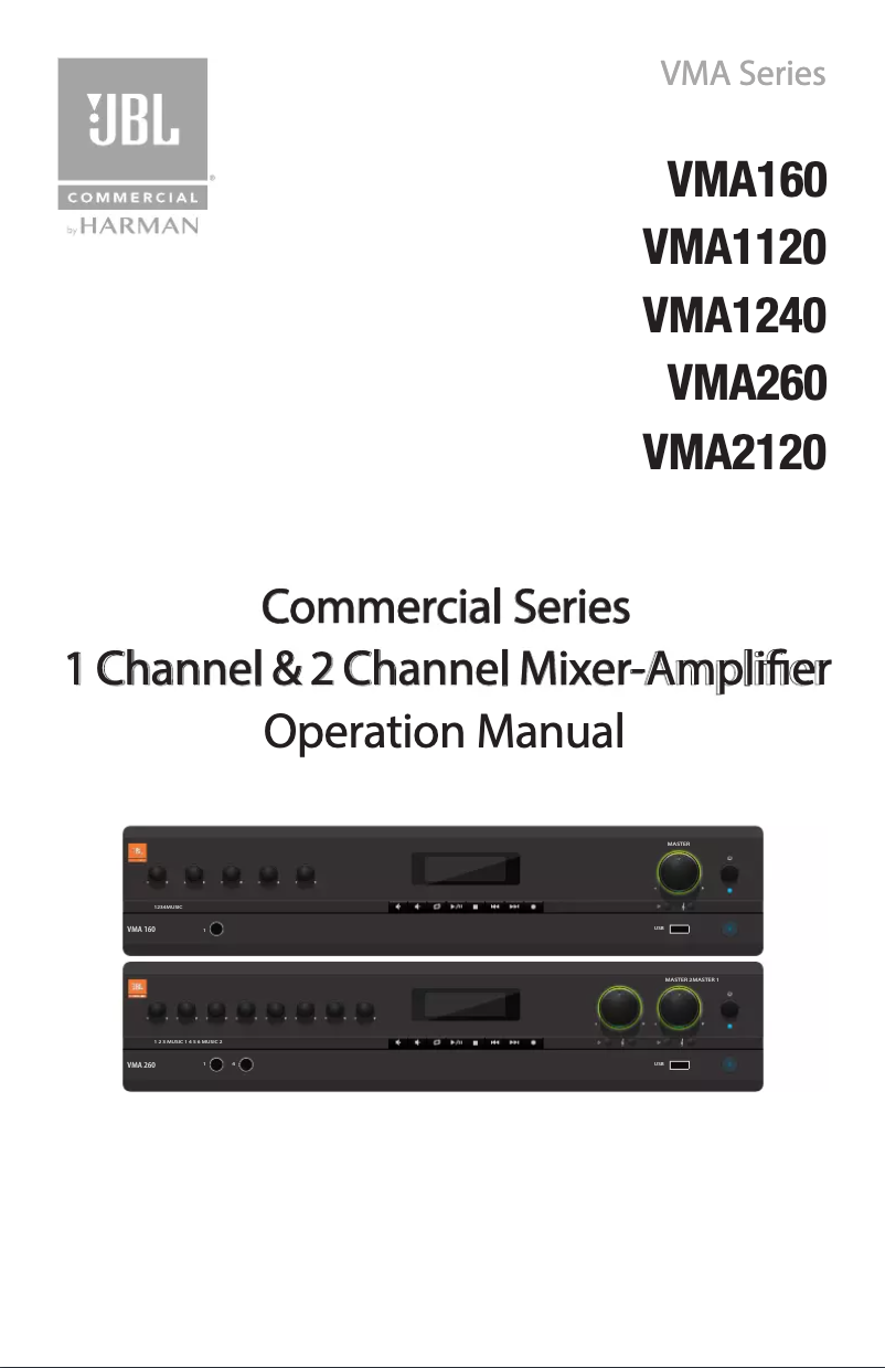 First page image of the manual for VMA 260