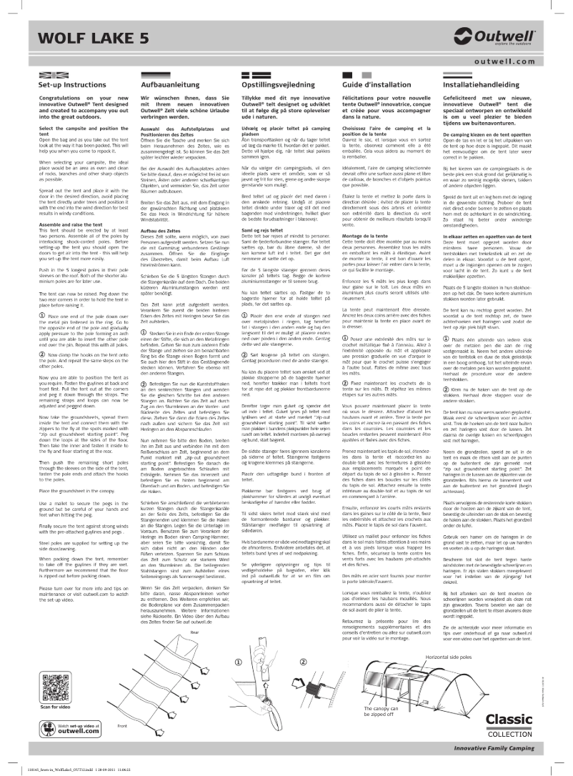 Page 1 of the manual User Manual Outwell Classic Wolf Lake 5