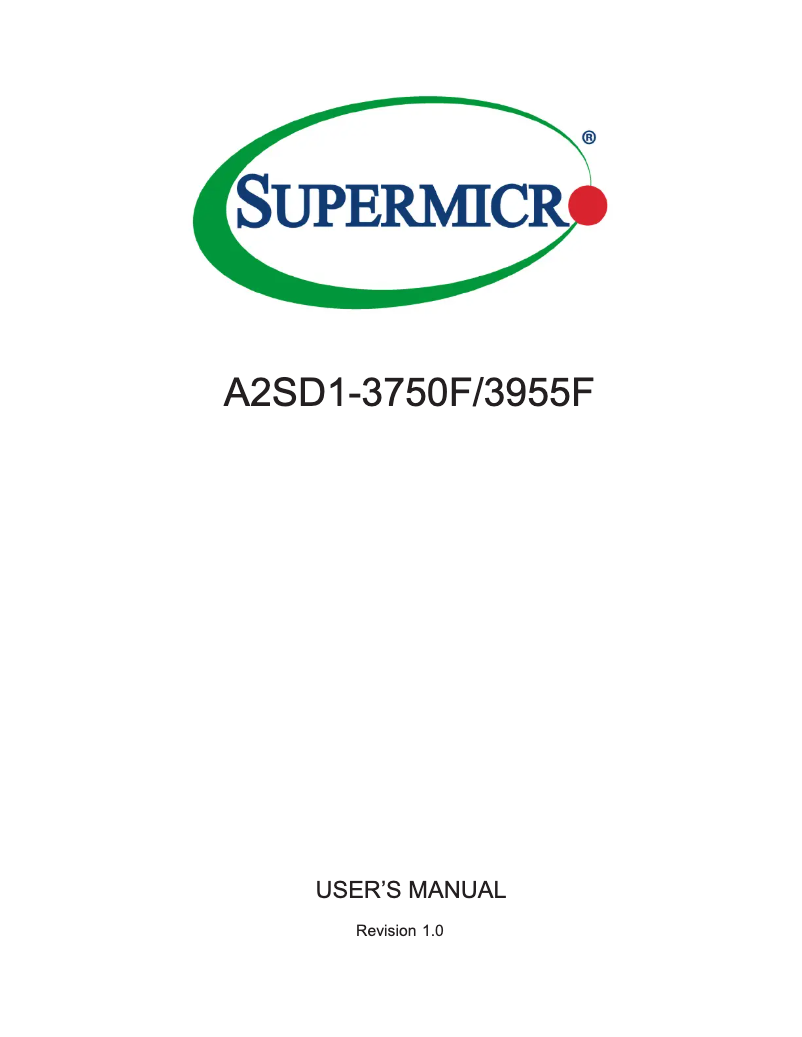 First page image of the manual for A2SD1-3955F