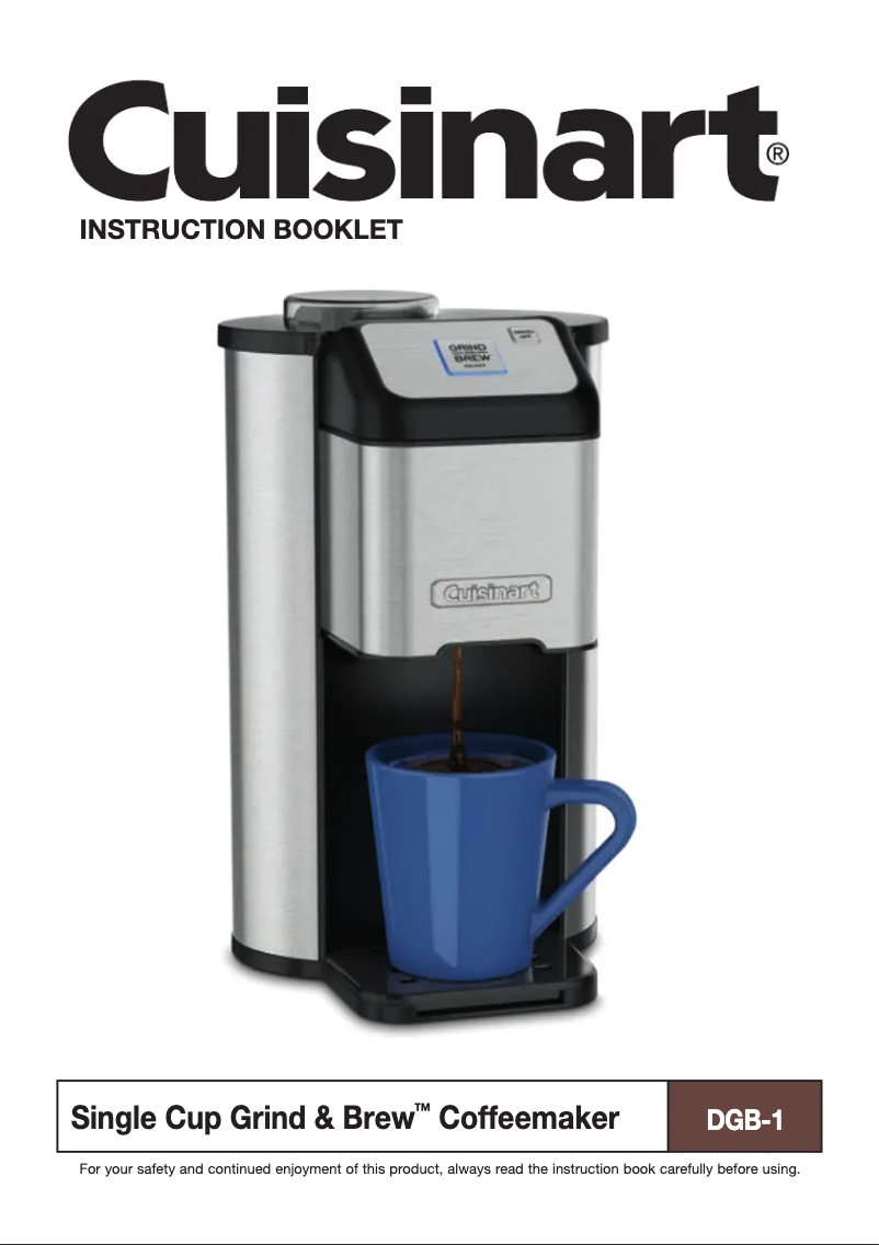 Page 1 of the manual User Manual Cuisinart Grind & Brew DGB-1