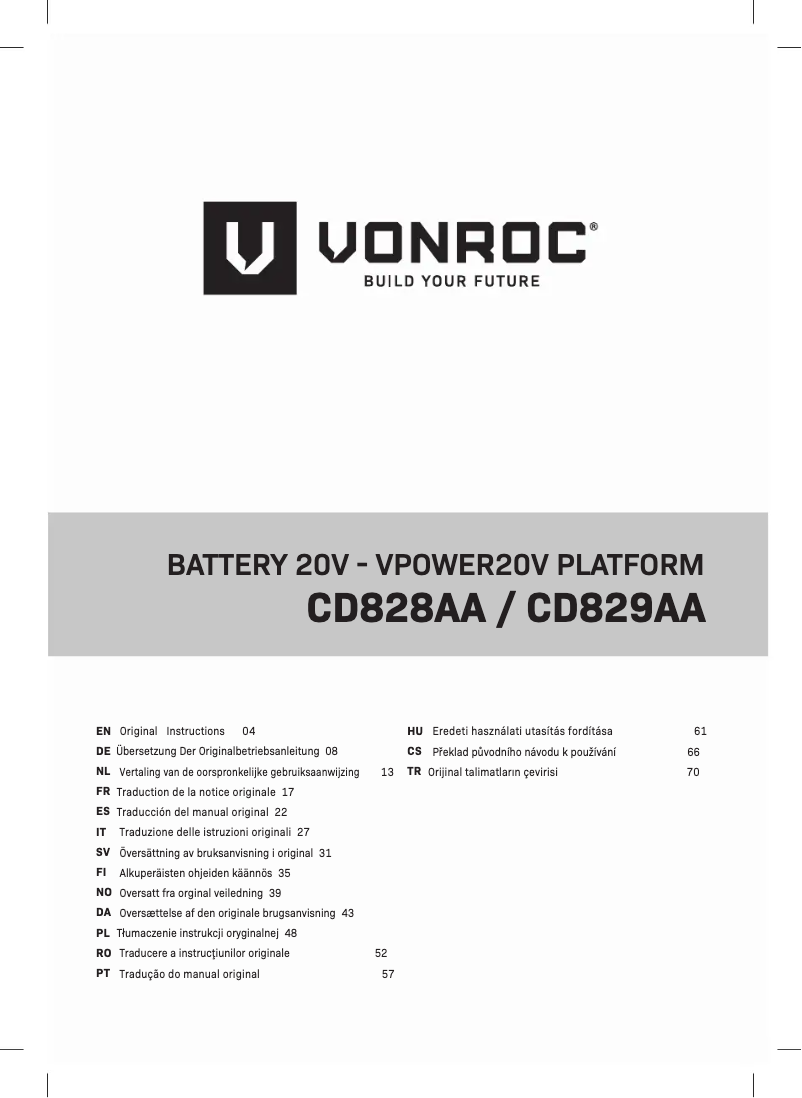 Page 1 of the manual User Manual Vonroc CD829AA