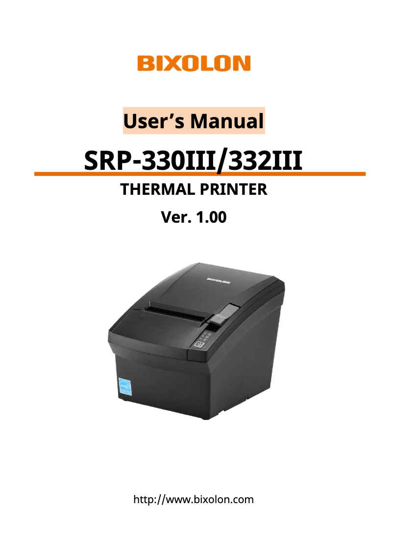 First page image of the manual for SRP-330III