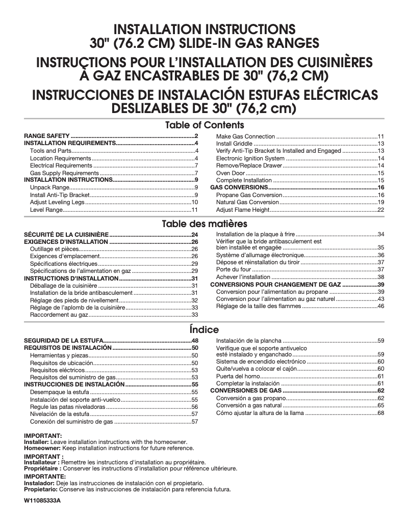 First page image of the manual for WEG750H0HB