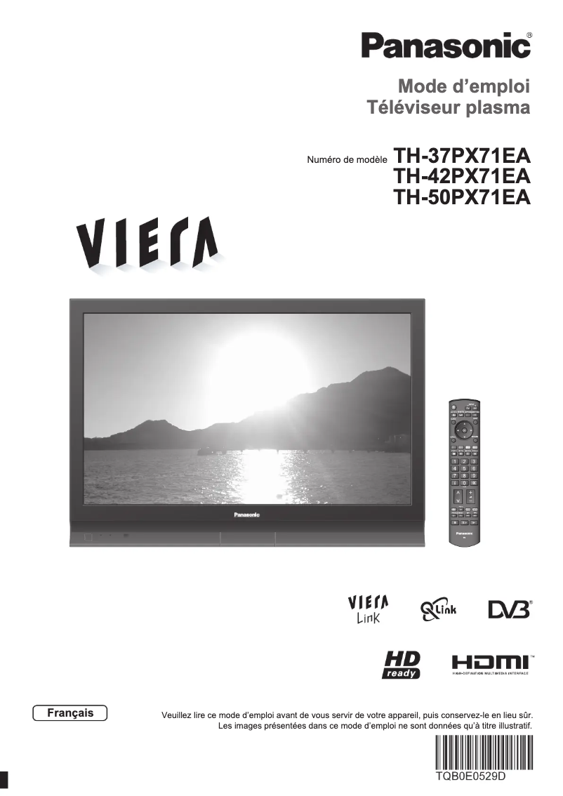 First page image of the manual for Viera TH-37PX71EA