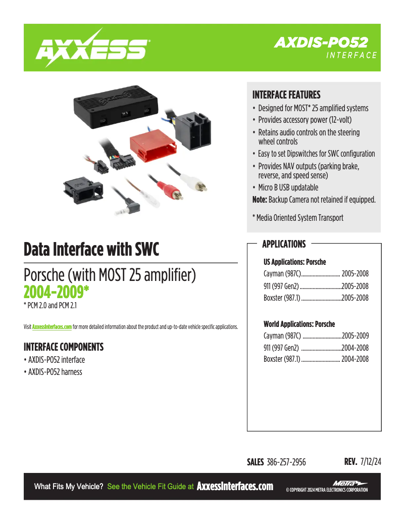First page image of the manual for AXDIS-PO52