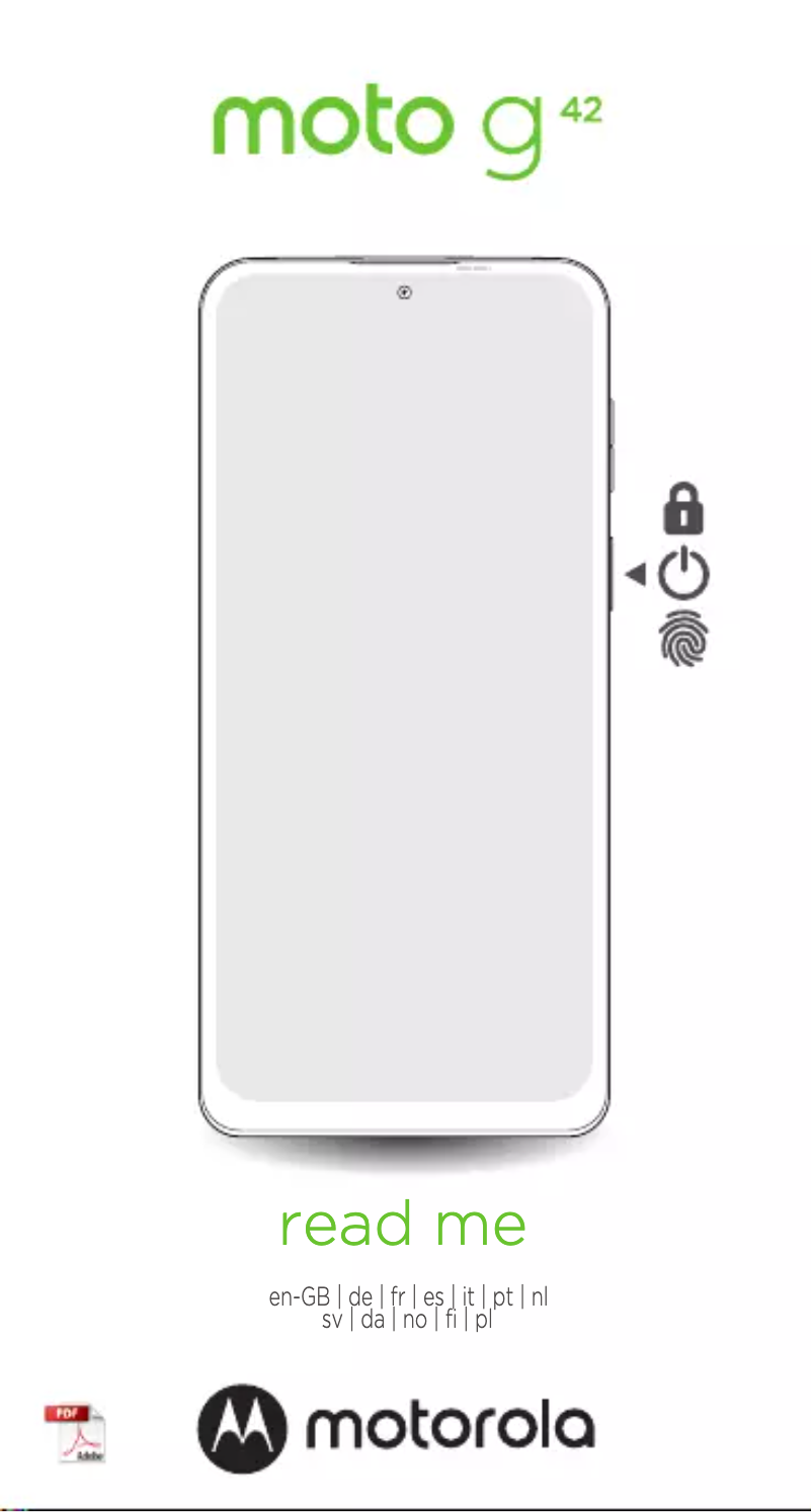 First page image of the manual for Moto G42