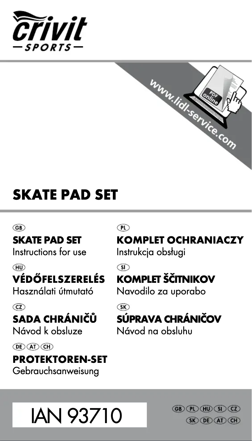 First page image of the manual for IAN 93710