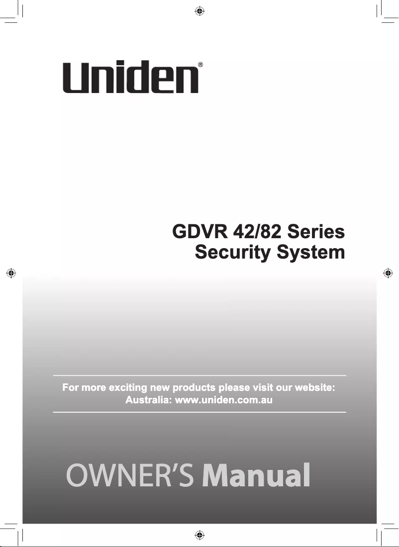 Page 1 of the manual User Manual Uniden GDVR8242