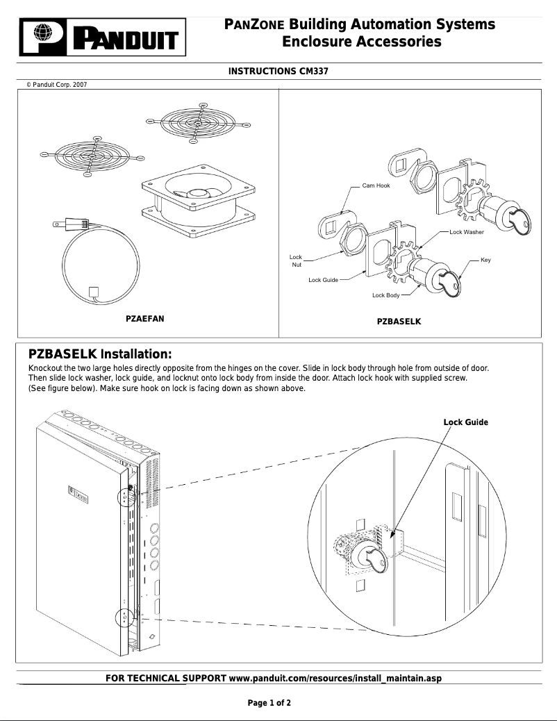 Page 1 of the manual User Manual Panduit PanZone CM337