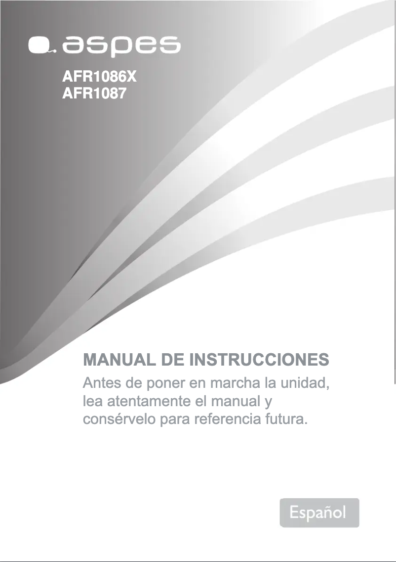 Page 1 of the manual User Manual Aspes AFR1086X