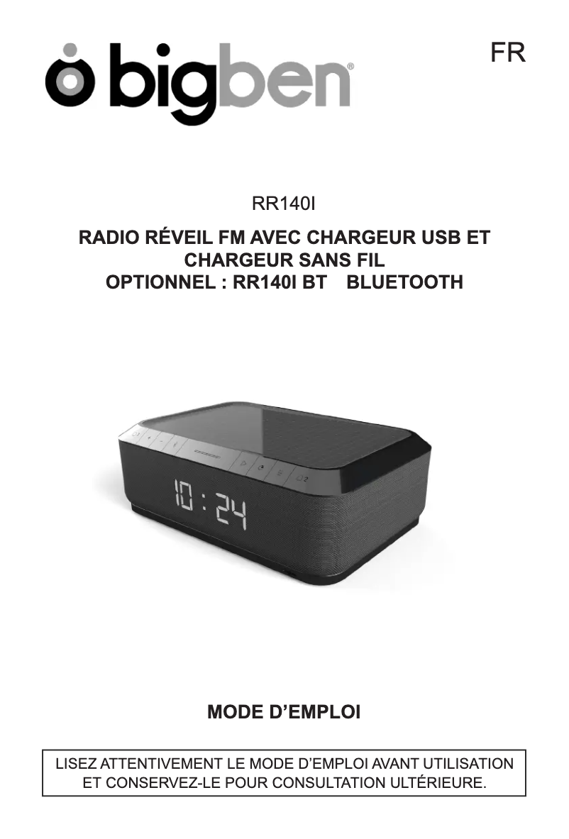 Page 1 of the manual User Manual Bigben RR140