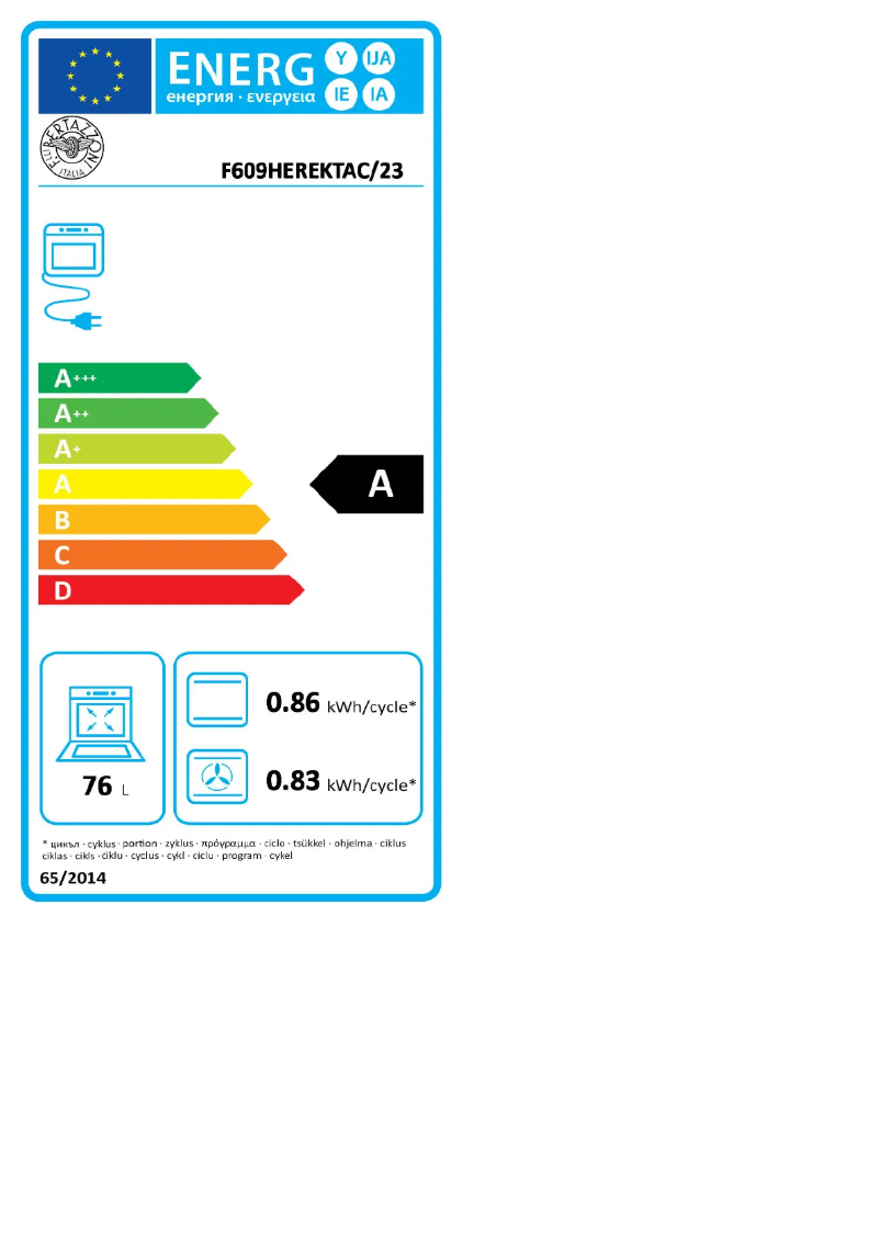 First page image of the manual for F609HEREKTNE