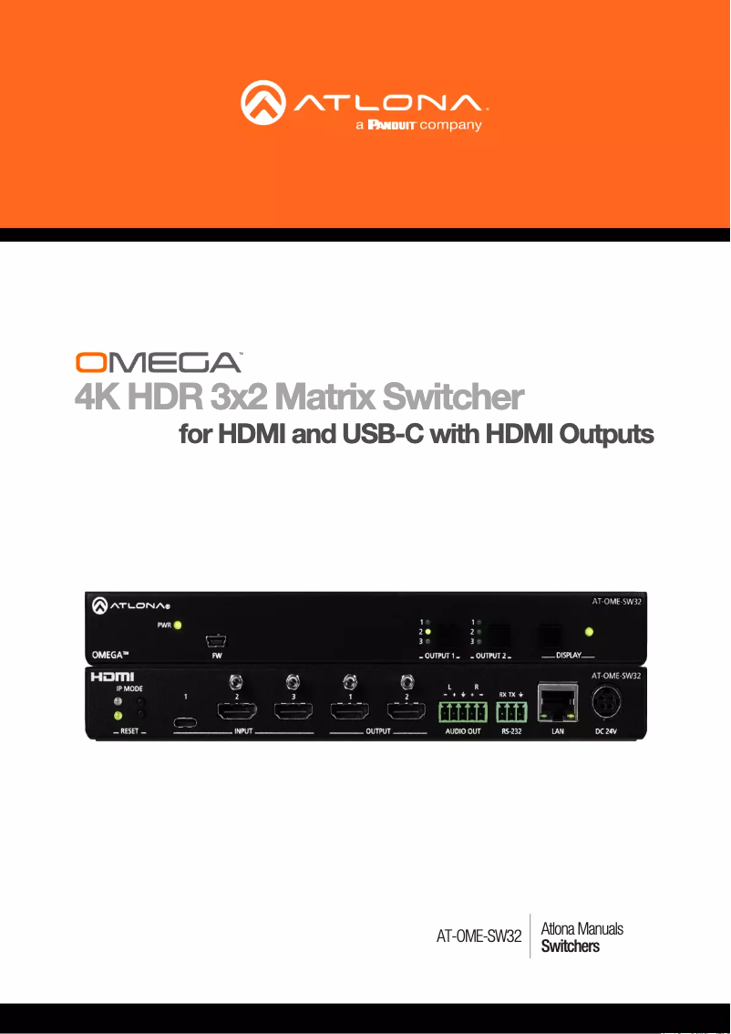 First page image of the manual for Omega AT-OME-SW32