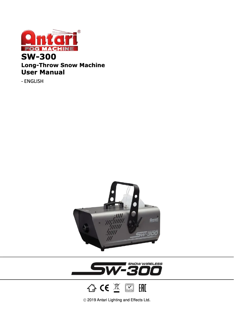Page 1 of the manual User Manual Antari SW-300