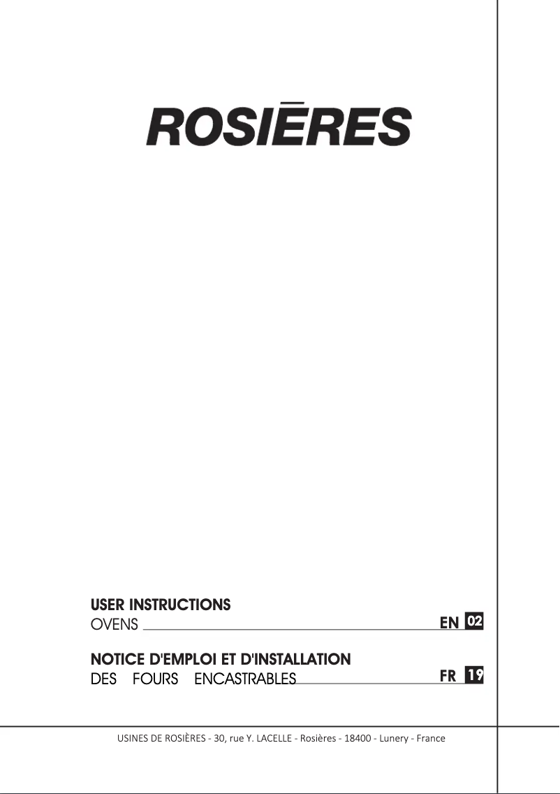 First page image of the manual for RFC33IN WIFI