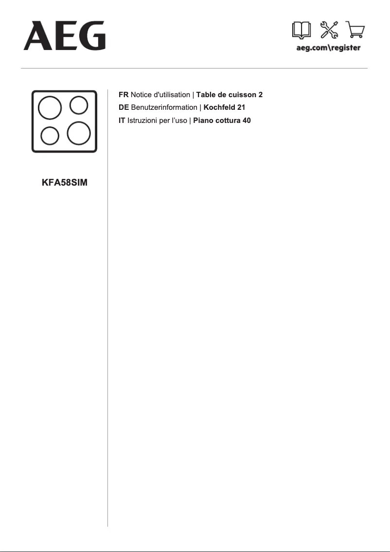Page 1 of the manual User Manual AEG KFA58SIM