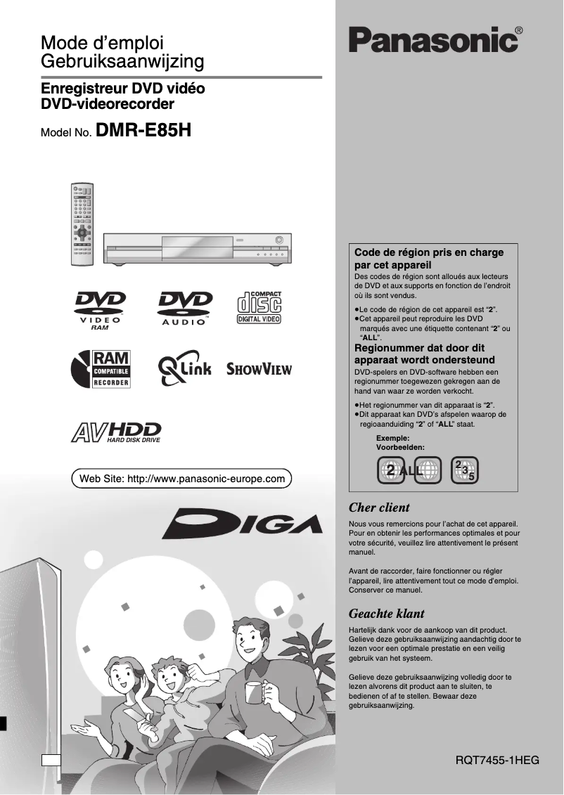 First page image of the manual for DMR-E85