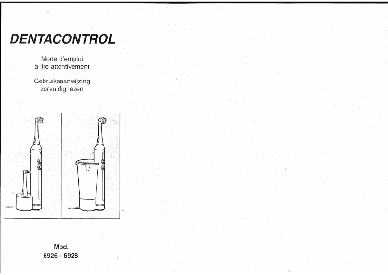 Image de la première page du manuel de l'appareil Dentacontrol 6928