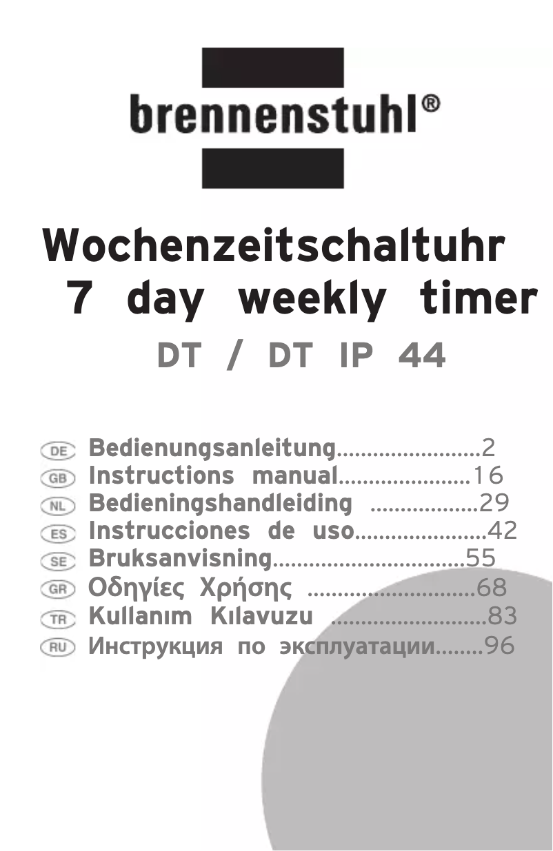 Page 1 of the manual User Manual Brennenstuhl DT IP 44