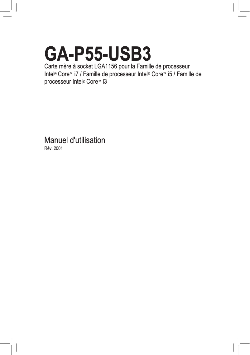 Page 1 of the manual User Manual Gigabyte GA-P55-USB3