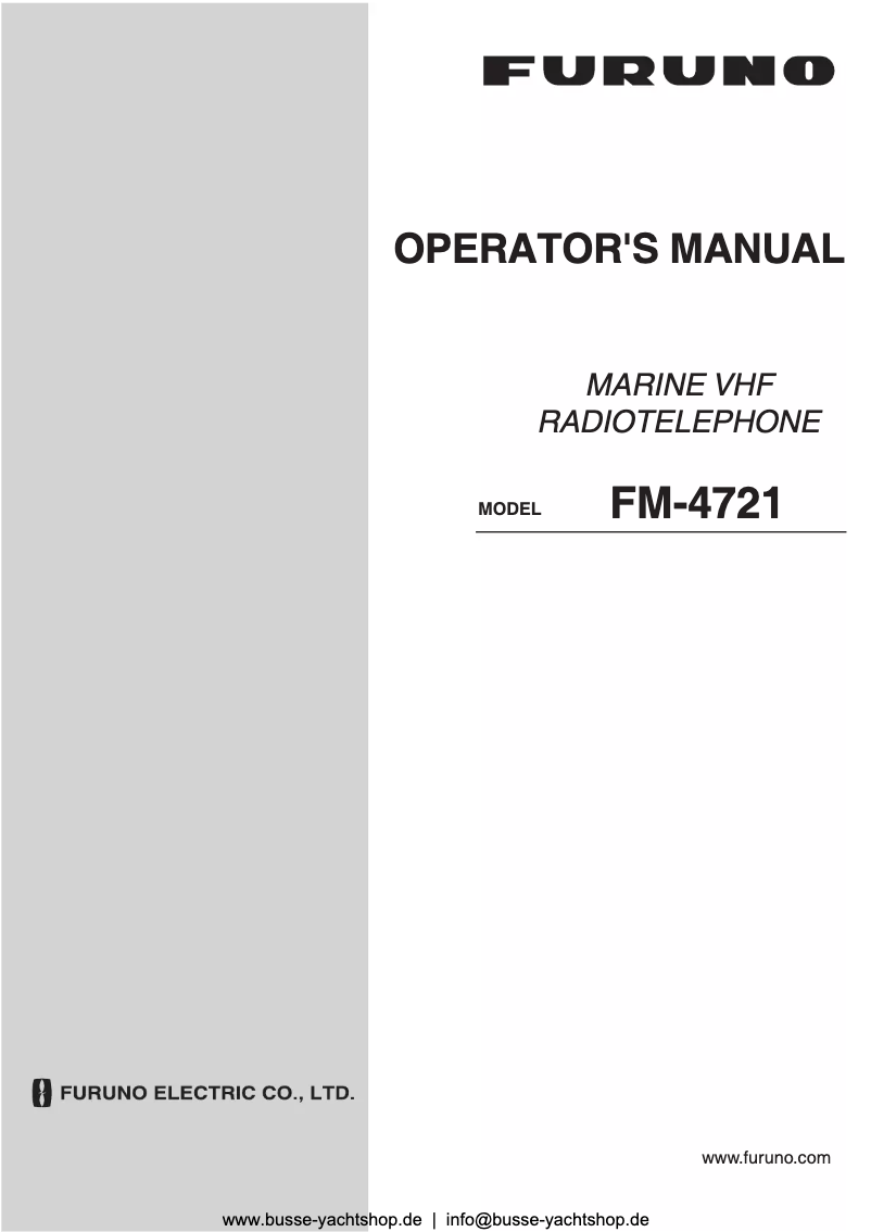 First page image of the manual for FM-4721