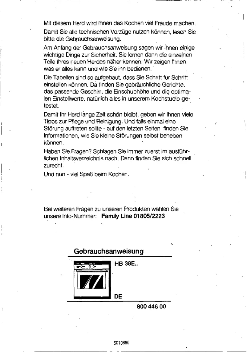 First page image of the manual for HB38E5565