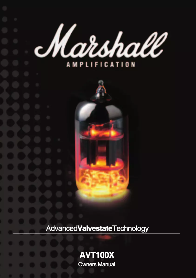 Page 1 de la notice Manuel utilisateur Marshall AVT100X