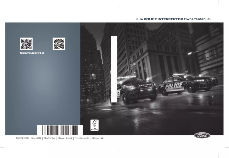 Page 1 of the manual User Manual Ford Police Interceptor Sedan (2014)