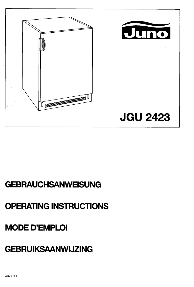 First page image of the manual for JGU2423