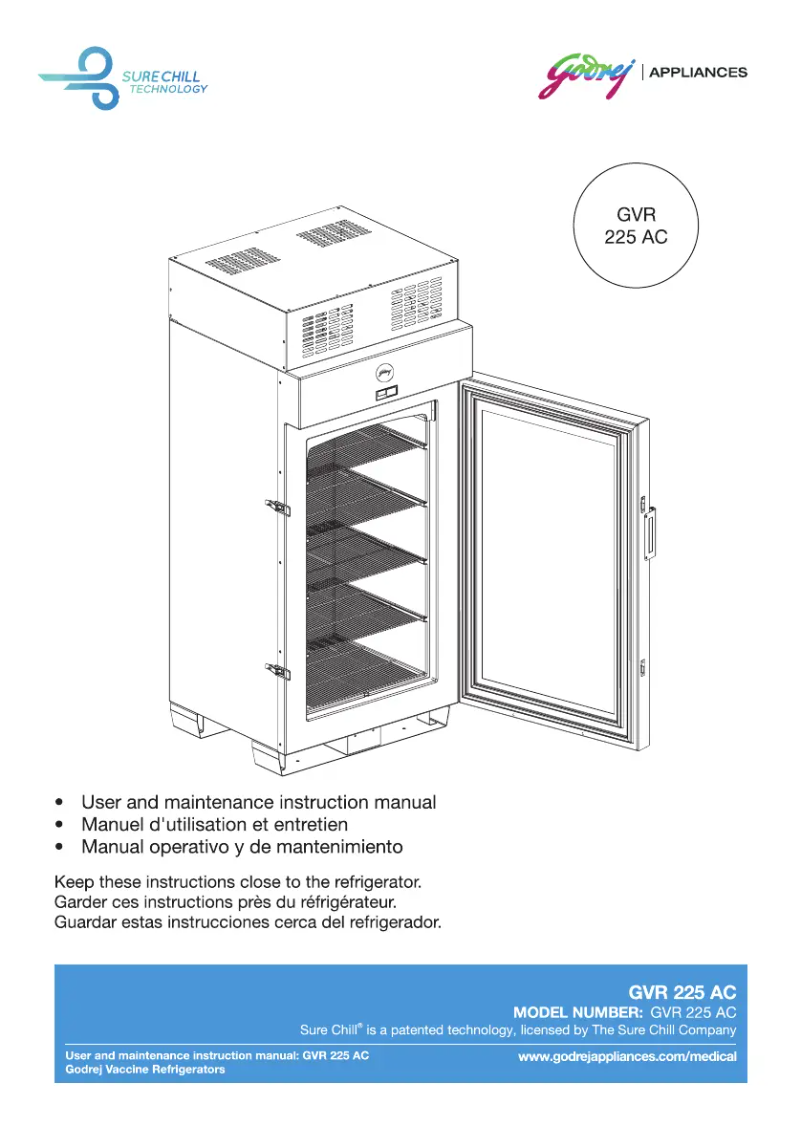 Page 1 of the manual User Manual Godrej GVR 225AC