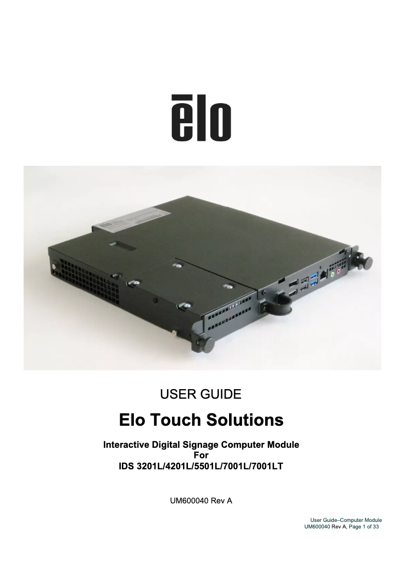 Image de la première page du manuel de l'appareil ECMG2