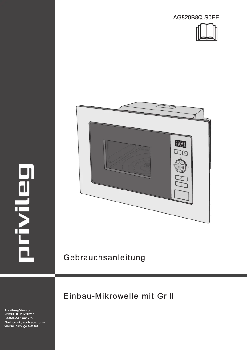First page image of the manual for AG820B8Q-S0EE