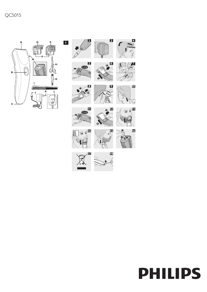 Page 1 of the manual User Manual Philips Series 1000 QC5015