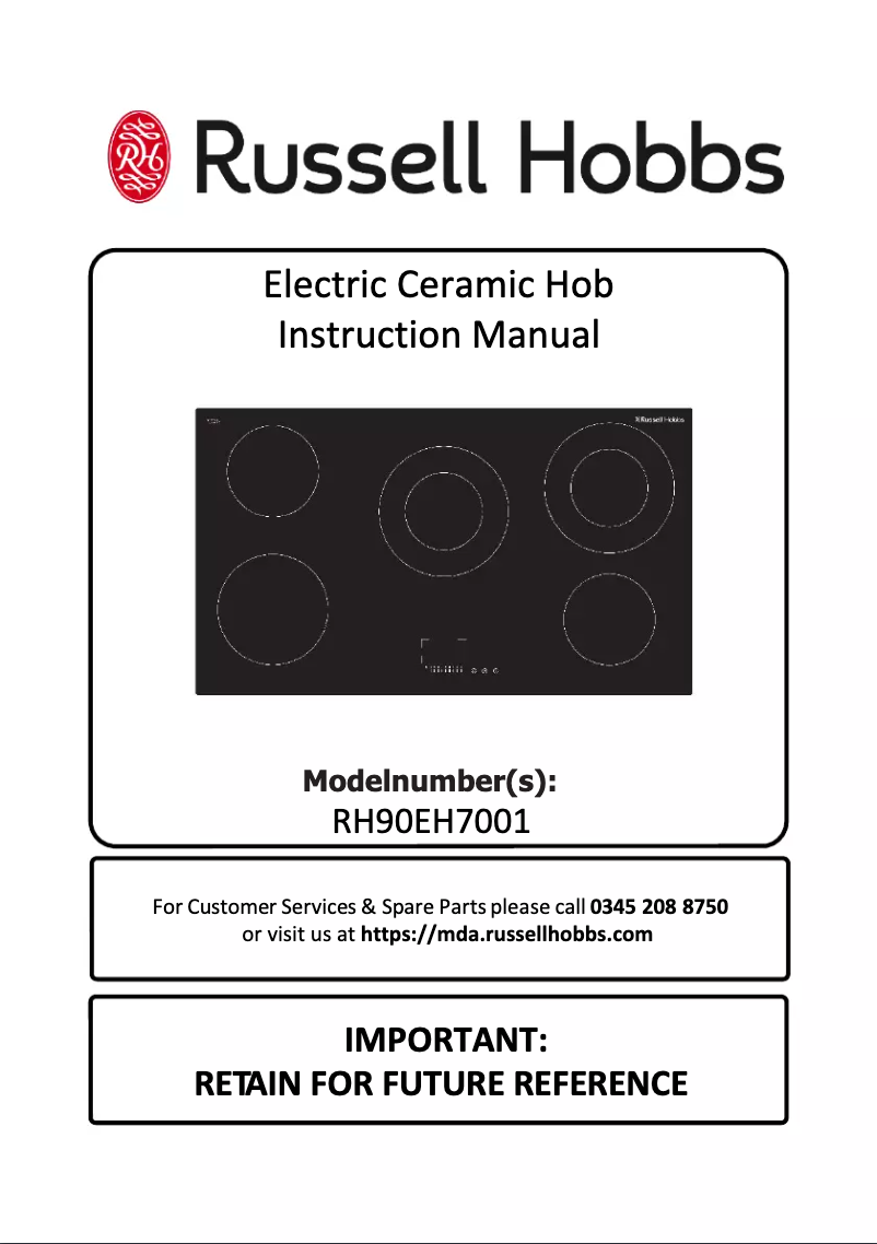 First page image of the manual for RH90EH7001