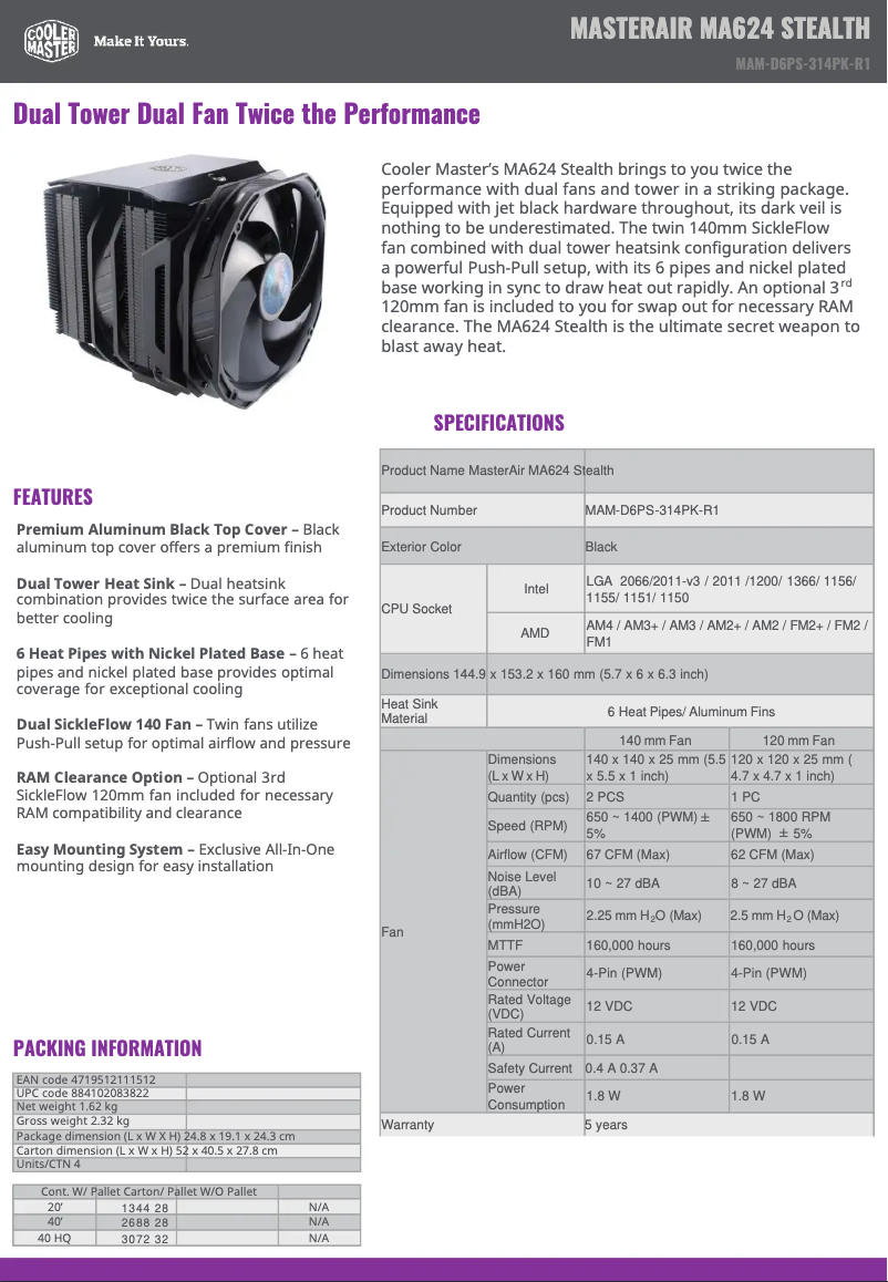First page image of the manual for MasterAir MA624 Stealth