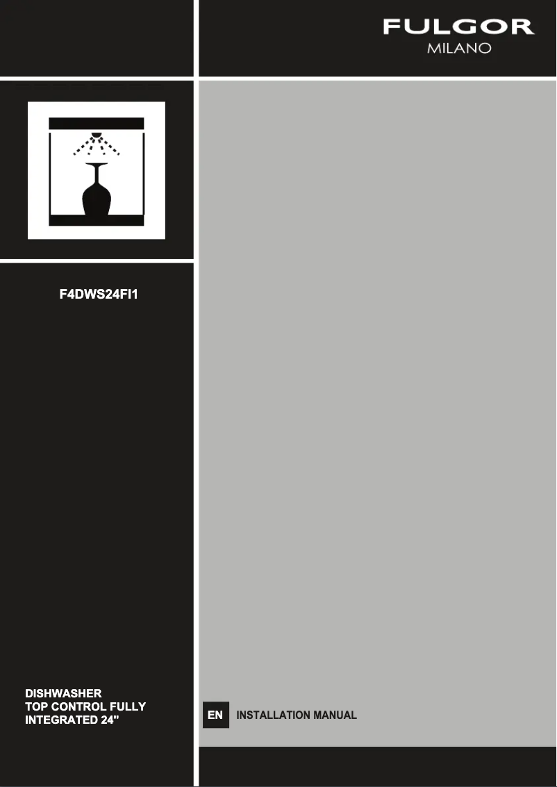Page 1 of the manual Installation Guide Fulgor Milano F4DWS24FI1