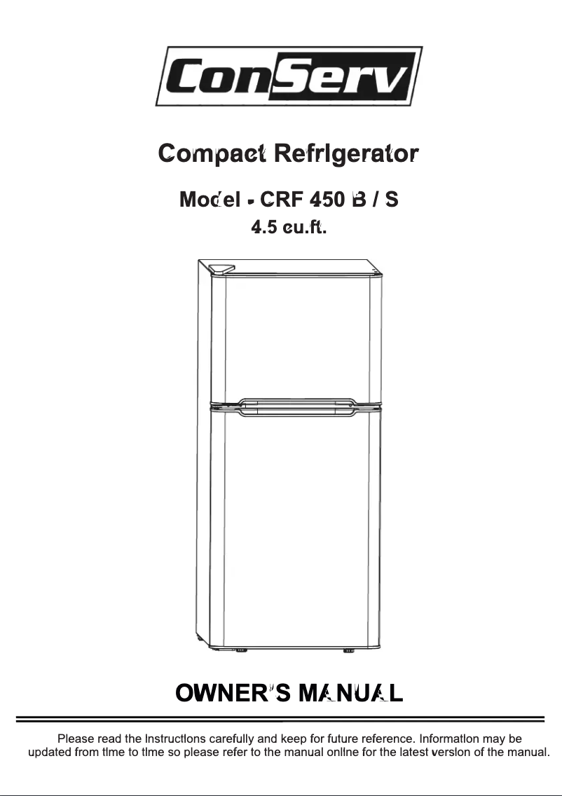 Page 1 of the manual User Manual Equator CRF450B