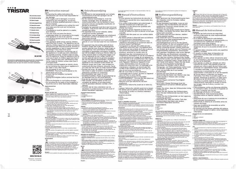 Page 1 of the manual User Manual TriStar BQ-2819ER