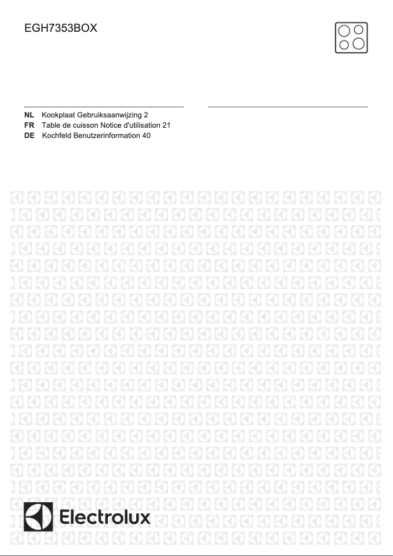 Page 1 of the manual User Manual Electrolux EGH7353BOX