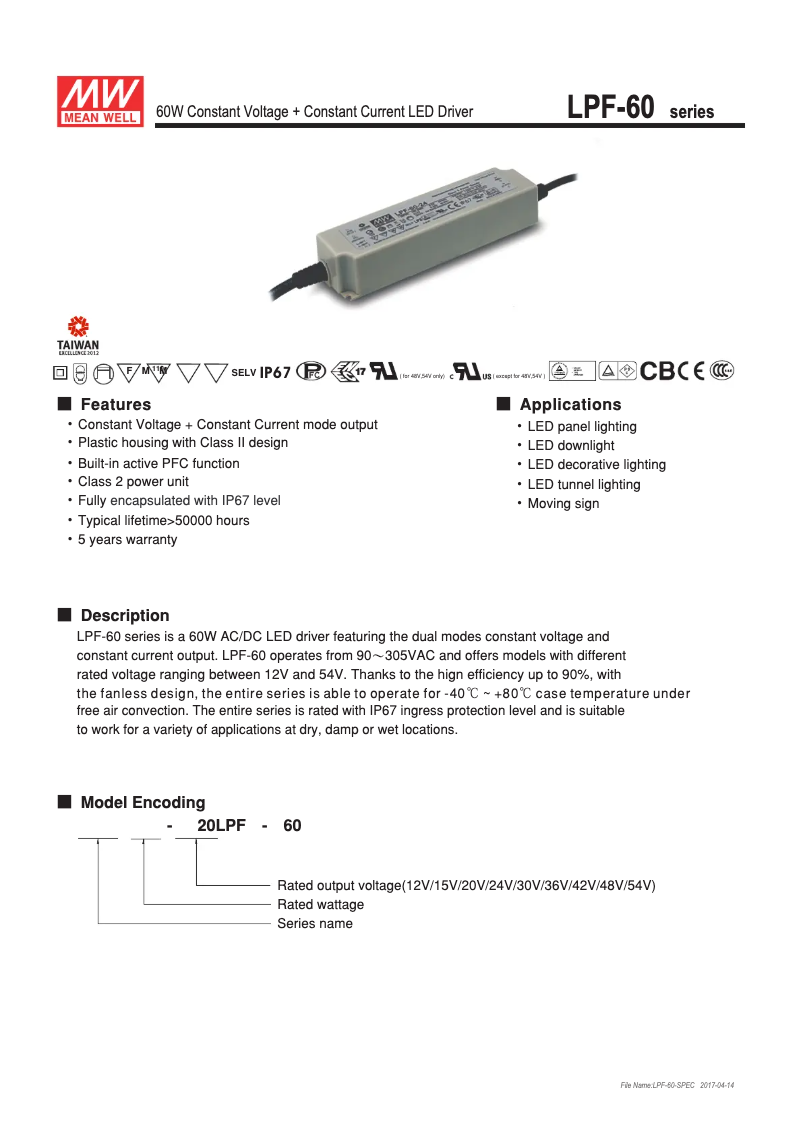 First page image of the manual for PSIP-60/24